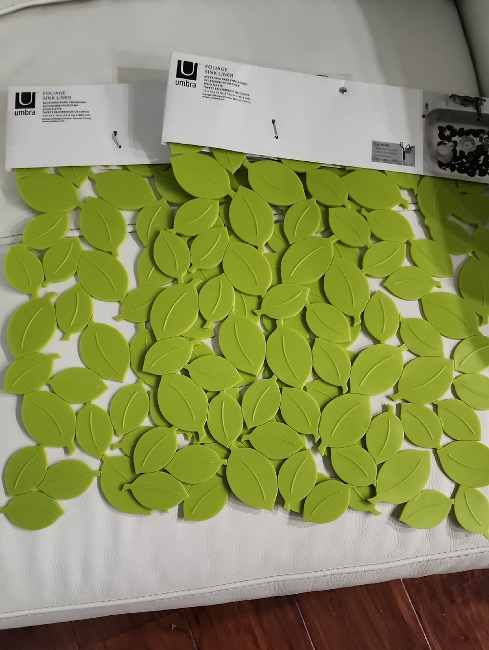Umbra Leaf Pattern Sink Mat - Bright Green 2 Mats